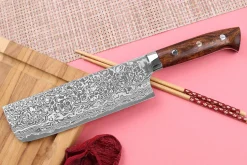 Couteau nakiri japonais Takeshi Saji R2 Damas Mosaïque 16,5cm