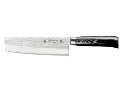 Couteau nakiri japonais Tamahagane Tsubame lame martelée 18cm acier VG5