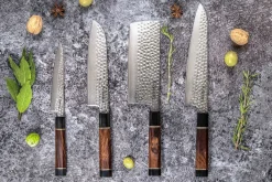 Couteau nakiri Sayuto Desert Damas martelé 17cm