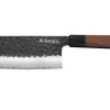 Couteau nakiri Sayuto Séquoia San Mai martelé 17cm