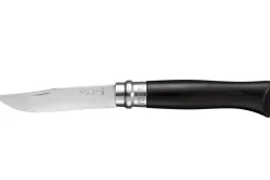 Couteau Opinel de luxe N°08 manche en Ebène et lame acier inox 8.5cm