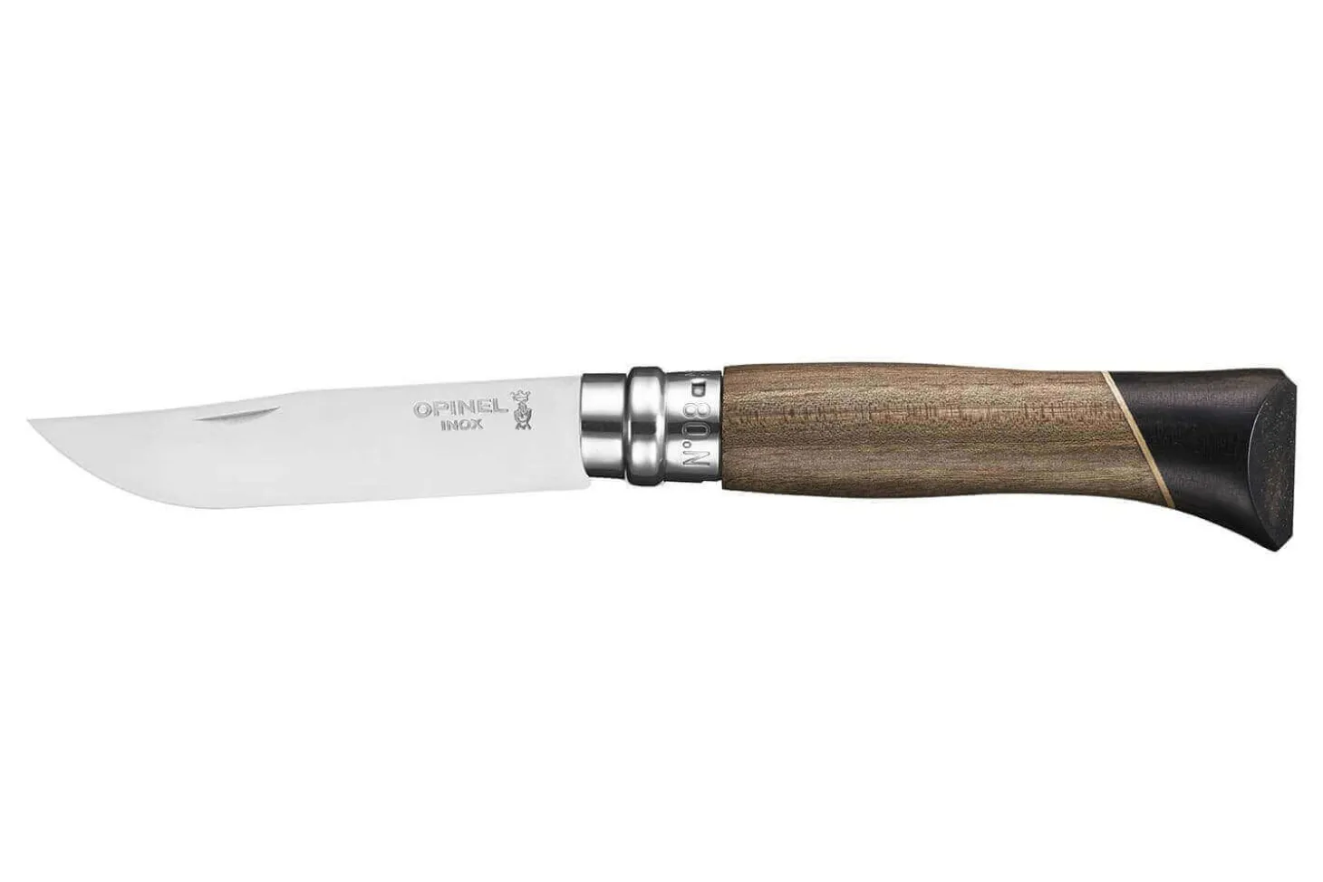 Couteau Opinel Luxe Atelier n°08 lame 8,5cm manche noyer et ébène + coffret