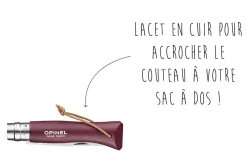 Couteau Opinel N°08 Baroudeur lame 8,5cm manche grenat