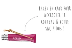 Couteau Opinel N°06 Baroudeur lame 7cm manche framboise