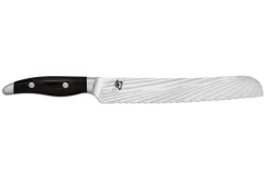 Couteau à pain japonais KAI Shun Nagare Black lame dentée damas 72 couches Dual Core 23cm manche bombé