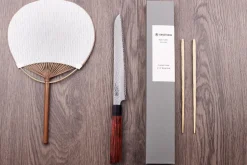 Couteau à pain japonais Kanetsugu Heptagon Uto martelé 21cm