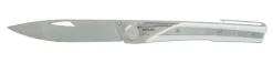 Couteau pliant Actilam S4 lame forgée manche acier/corian blanc 11cm