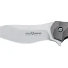 Couteau pliant Ansø FOX FX-302 manche 12cm titanium ondulé + étui