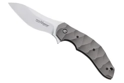 Couteau pliant Ansø FOX FX-302 manche 12cm titanium ondulé + étui