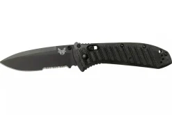 Couteau pliant Benchmade Presidio II 570SBK-1 lame noire semi-dentée 9,5cm avec clip de poche