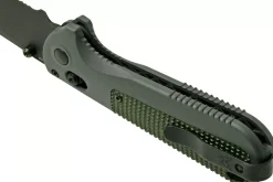 Couteau pliant Benchmade Redoubt 430SBK lame semi-dentelée manche Grivory gris/vert 12cm