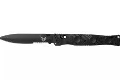 Couteau pliant Benchmade Socp Tactical Folder 391SBK lame dentelée manche fibre de carbone CF-Elite® 14cm pic brise-vitre