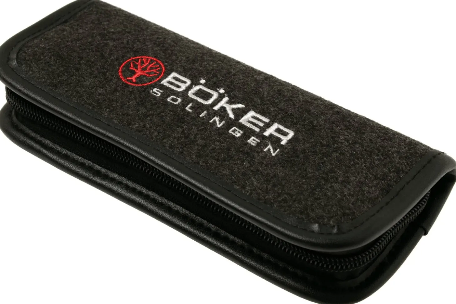 Couteau pliant Böker Barlow M4 Sherman Damas 110038DAM manche en micarta marron et inox 8,8cm + étui feutre