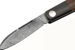 Couteau pliant Böker Barlow Prime Tirpitz Damas 117942DAM manche micarta noir et noyer 8,4cm + étui en feutre