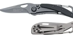 Couteau pliant BLACK FOX BF-434 G10/titanium noir 9cm mousqueton