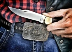Couteau pliant BUCK 110 Folding Hunter manche 12.5cm + étui en cuir