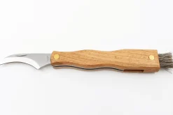 Couteau pliant à champignons Herbertz acier inox 7,5cm avec brosse