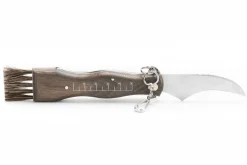 Couteau pliant à champignons Maserin manche noyer 11cm + brosse intégrée