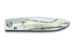 Couteau pliant Compostelle Voie du Puy Claude Dozorme manche corne 12,5cm