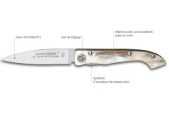 Couteau pliant Compostelle Voie de Velezai Claude Dozorme manche vallernia 12,5cm