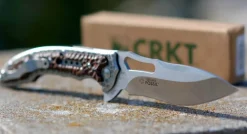 Couteau pliant CRKT FOSSIL COMPACT 5460 manche martelé 10,9cm