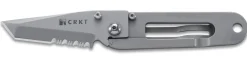 Couteau pliant CRKT KISS 5510 dentelé manche inox porte-billets 8,9cm