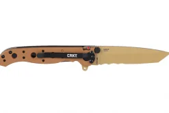 Couteau pliant CRKT M16-10DZ 1610DZ lame tanto semi-dentée manche en nylon / fibres de verre désert 10cm