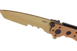 Couteau pliant CRKT M16-10DZ 1610DZ lame tanto semi-dentée manche en nylon / fibres de verre désert 10cm