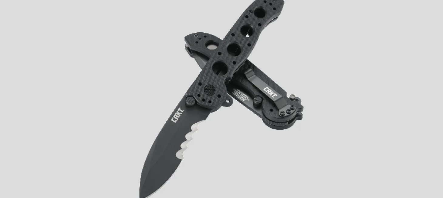 Couteau pliant CRKT M21 manche à trous G10 noir