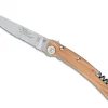 Couteau pliant denté Le Thiers Liner Lock Claude Dozorme olivier 12,5cm