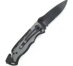 Couteau pliant de secours Herbertz 210211 à dents manche alu 12cm