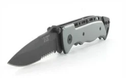 Couteau pliant de secours Herbertz 210211 à dents manche alu 12cm