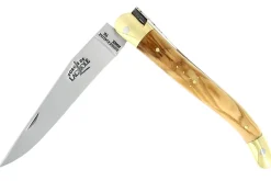 Couteau pliant Forge de Laguiole manche en bois d'olivier 11cm mitres en laiton