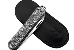 Couteau pliant FOX Vulpis VP130 Édition Limitée manche en argent 8cm + étui