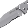 Couteau pliant Gerber Paraframe GE04844 semi-denté manche squelette en acier gris