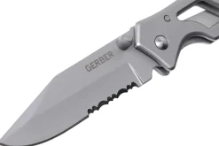 Couteau pliant Gerber Paraframe GE04844 semi-denté manche squelette en acier gris