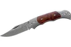 Couteau pliant Herbertz 201408 lame damassée manche bois de ronce 8cm