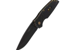Couteau pliant Herbertz 584612 manche avec index cranté stonewashed sombre tout inox 12cm