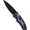 Couteau pliant Herbertz 587712 manche aluminium décoration 3D motif loup 11,5cm
