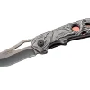 Couteau pliant Herbertz 591912 tout acier inox stonewashed décor tête de mort 11,8cm