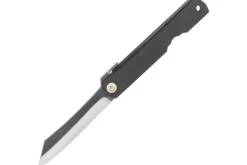 Couteau pliant Higonokami luxe 16.N acier carbone manche laiton noir 10cm