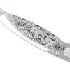 Couteau pliant K2 Elegance K2.20M manche inox décor arabesque 11,5cm + étui suédine