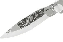 Couteau pliant K2 Elegance K2.19M manche inox décor tropical 11,5cm + étui suédine