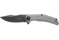 Couteau pliant Kershaw Believer KS.2070 manche en acier inox gris 10,7cm + clip de poche réversible