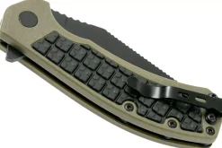 Couteau pliant Kershaw Faultline KS.8760 manche en nylon/fibres de verre surmoulé en caoutchouc vert 10,2cm
