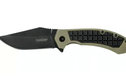 Couteau pliant Kershaw Faultline KS.8760 manche en nylon/fibres de verre surmoulé en caoutchouc vert 10,2cm