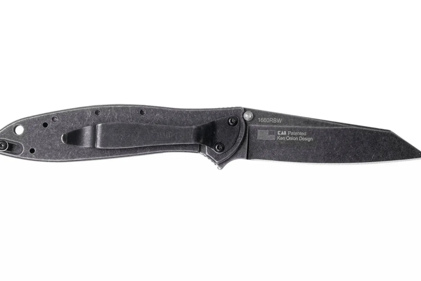 Couteau pliant Kershaw Random Leek Blackwash KS.1660RBW manche en acier inox 10,2cm