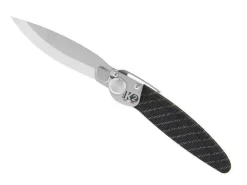 Couteau pliant K2.13M manche acier décor imprimé 3D rayures 11,5cm