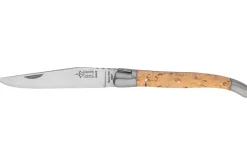 Couteau pliant Laguiole Arbalète G.DAVID 4512 manche en bois de bouleau avec deux mitres en inox mat