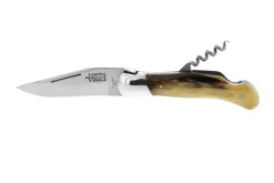 Couteau pliant Laguiole Arbalète G.DAVID manche façon corne blonde 12cm + tire-bouchon